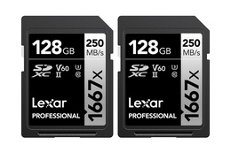 Lexar SDXC Pro 1667X UHS-II U3 R250/W120 (V60) 128GB 2pk